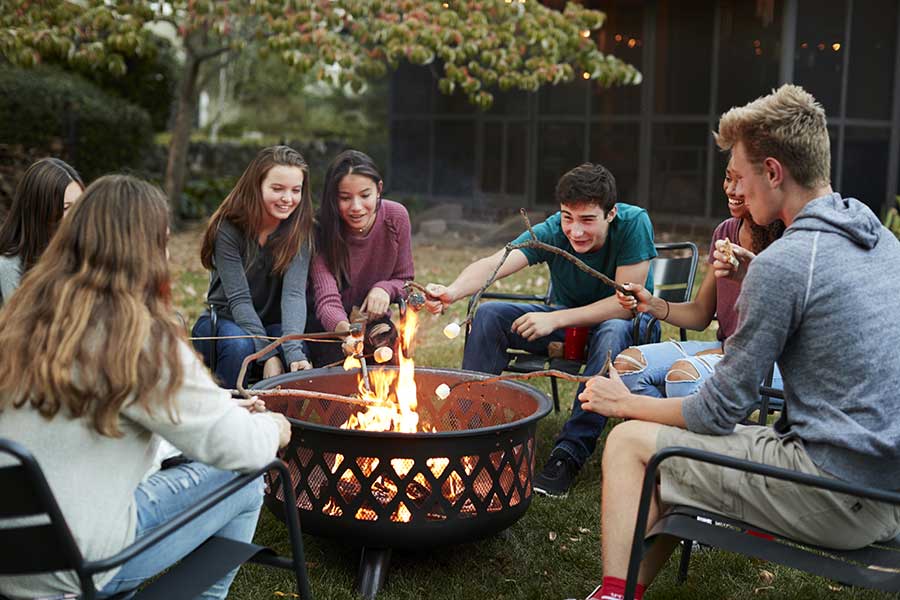 A fire pit is great for enjoying the garden in winter